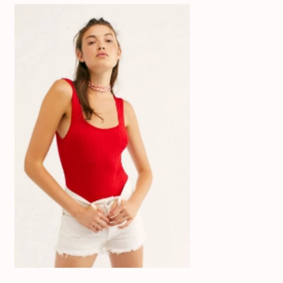 Free People Tops - NWT Free People That Little Bodysuit in red!